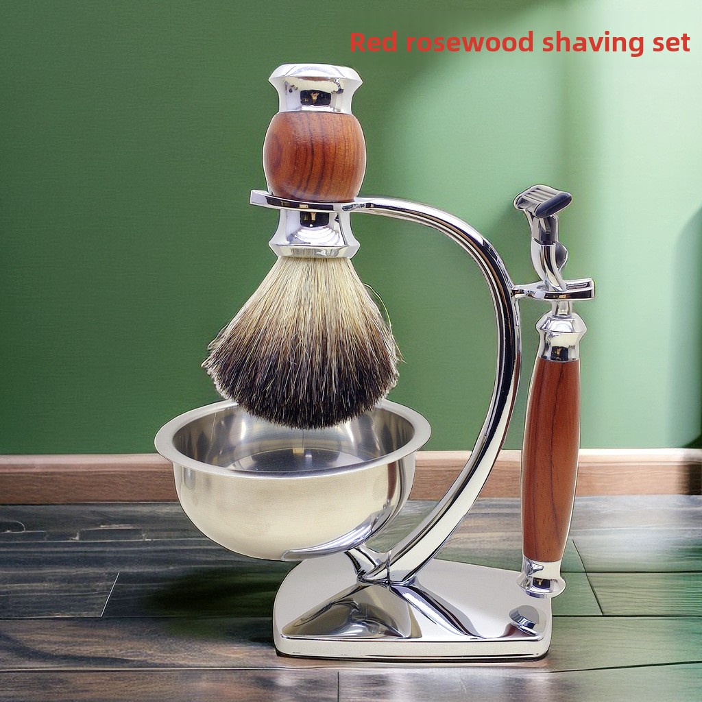 Beard Trimmer - Safflower Rosewood Handvat Scheermesset Herenverzorging Massief