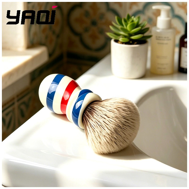 Men'S Grooming Hairstyles - Yaqi scheerkwast in barberpole-stijl, 24 mm,