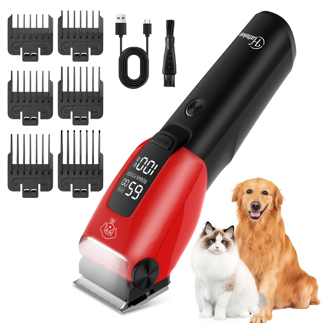 Grooming Kit - Hatteker Elektrische Honden- en Kattenhaarschijfmachine Professionele