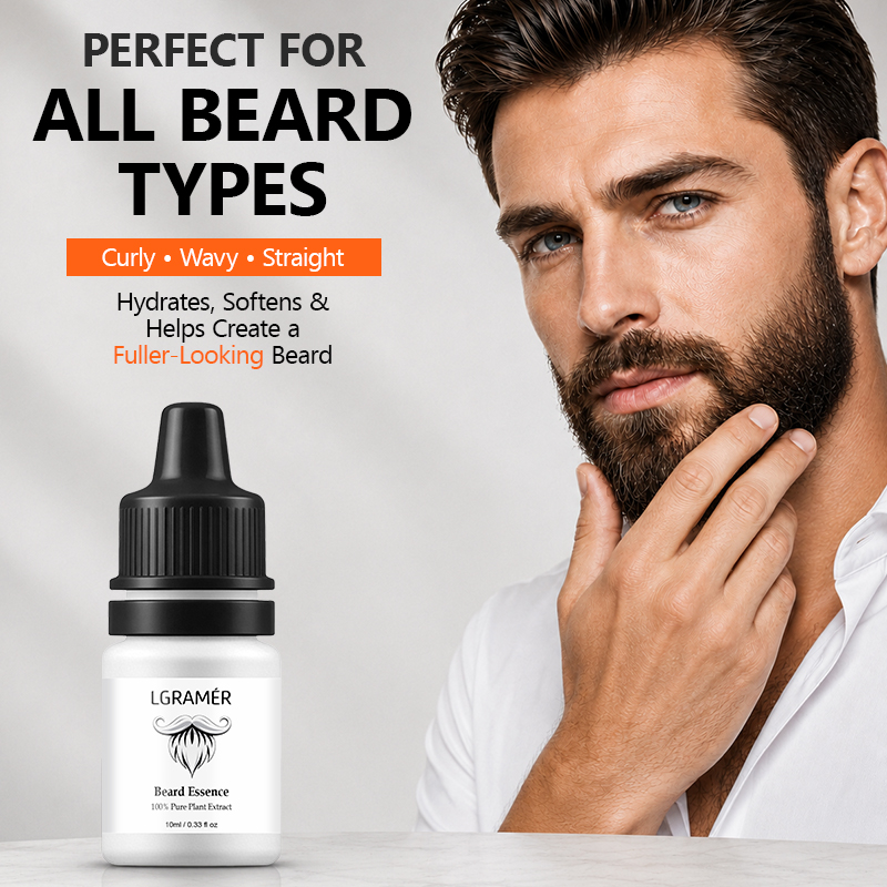 Beard Oil - Baardgroeiserum voor mannen Voedt gezichtshaarfollikels Vermindert
