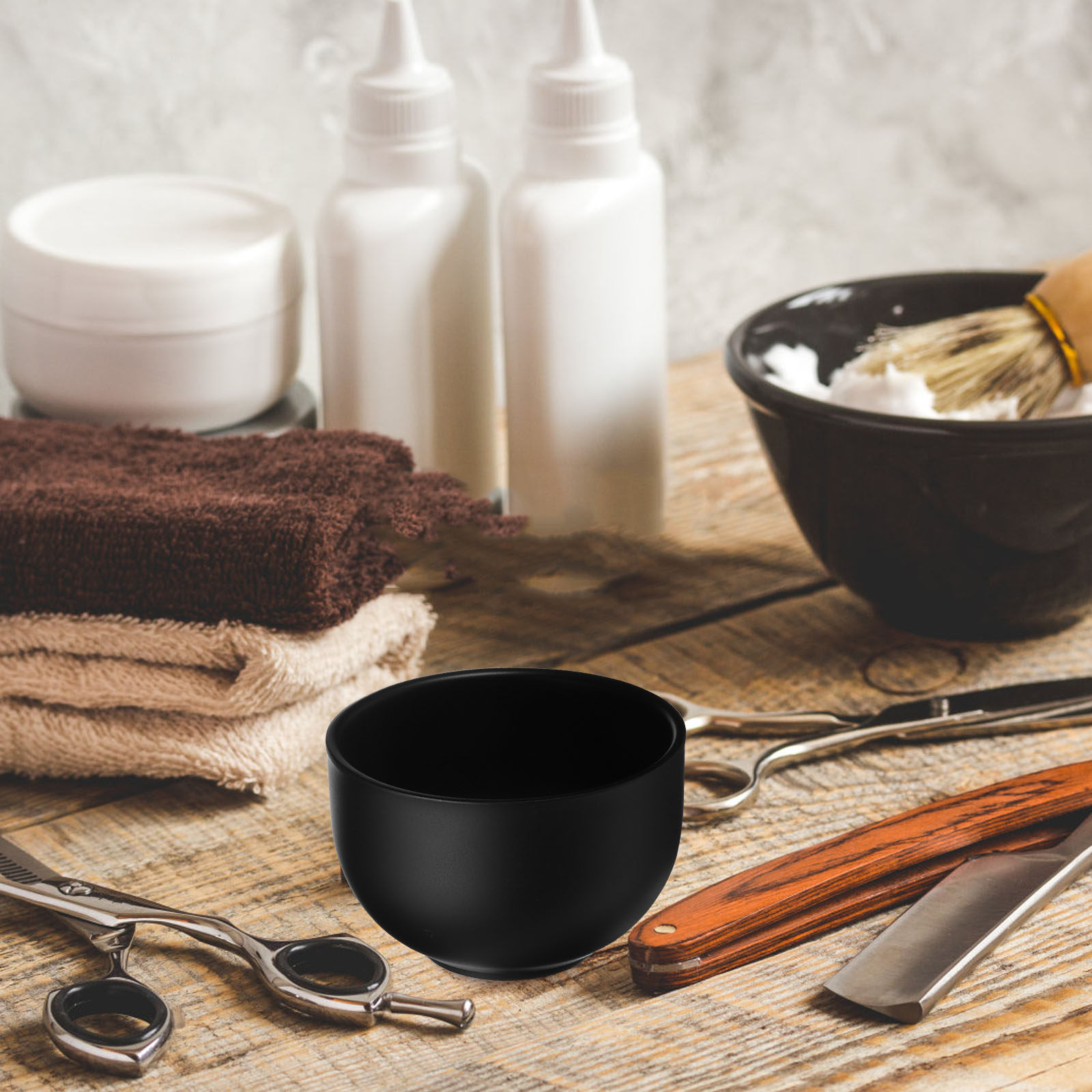 Shaving Cream - RVS scheerschaal, zwart, dubbele laag, voor