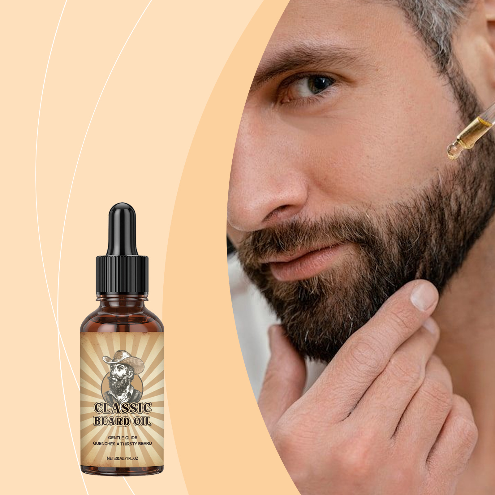 Beard Oil - Baardgroeiverzorg Essentiële olie verbetert glijden Oliecontrole