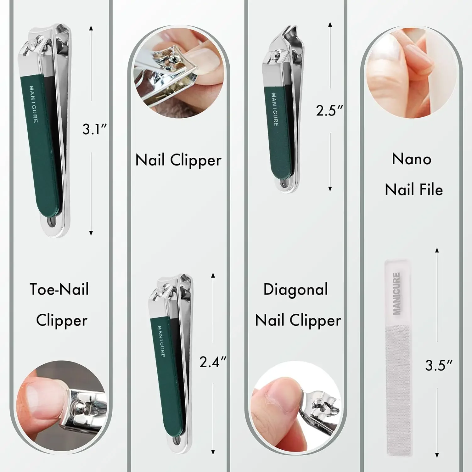4-delige stalen nagelknipperse - Mens Grooming Travel Kit recensie en prijs