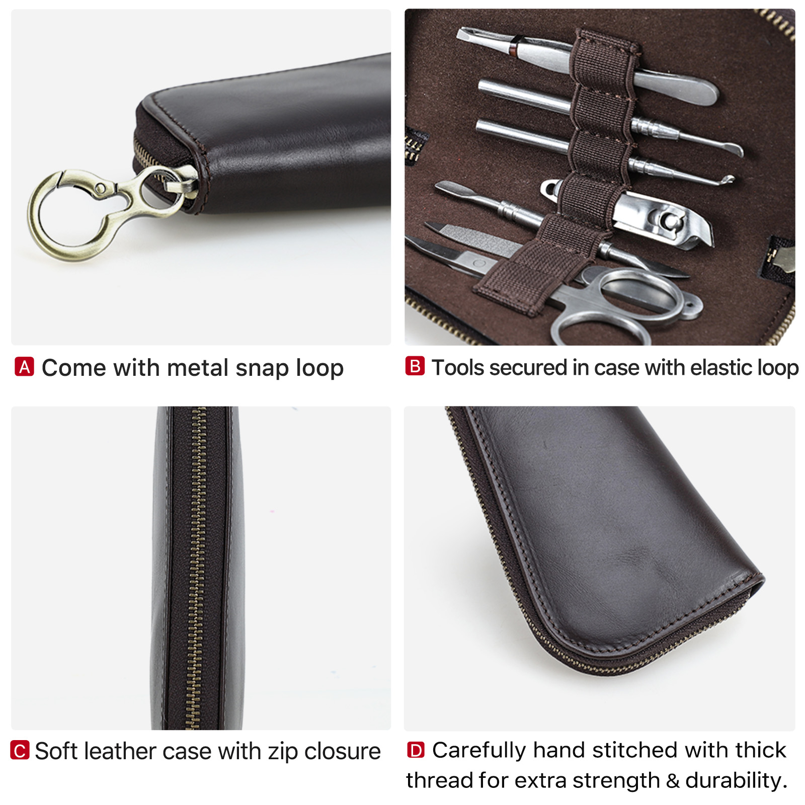 Reistas van echt leer voor man - Grooming Scissors recensie en prijs
