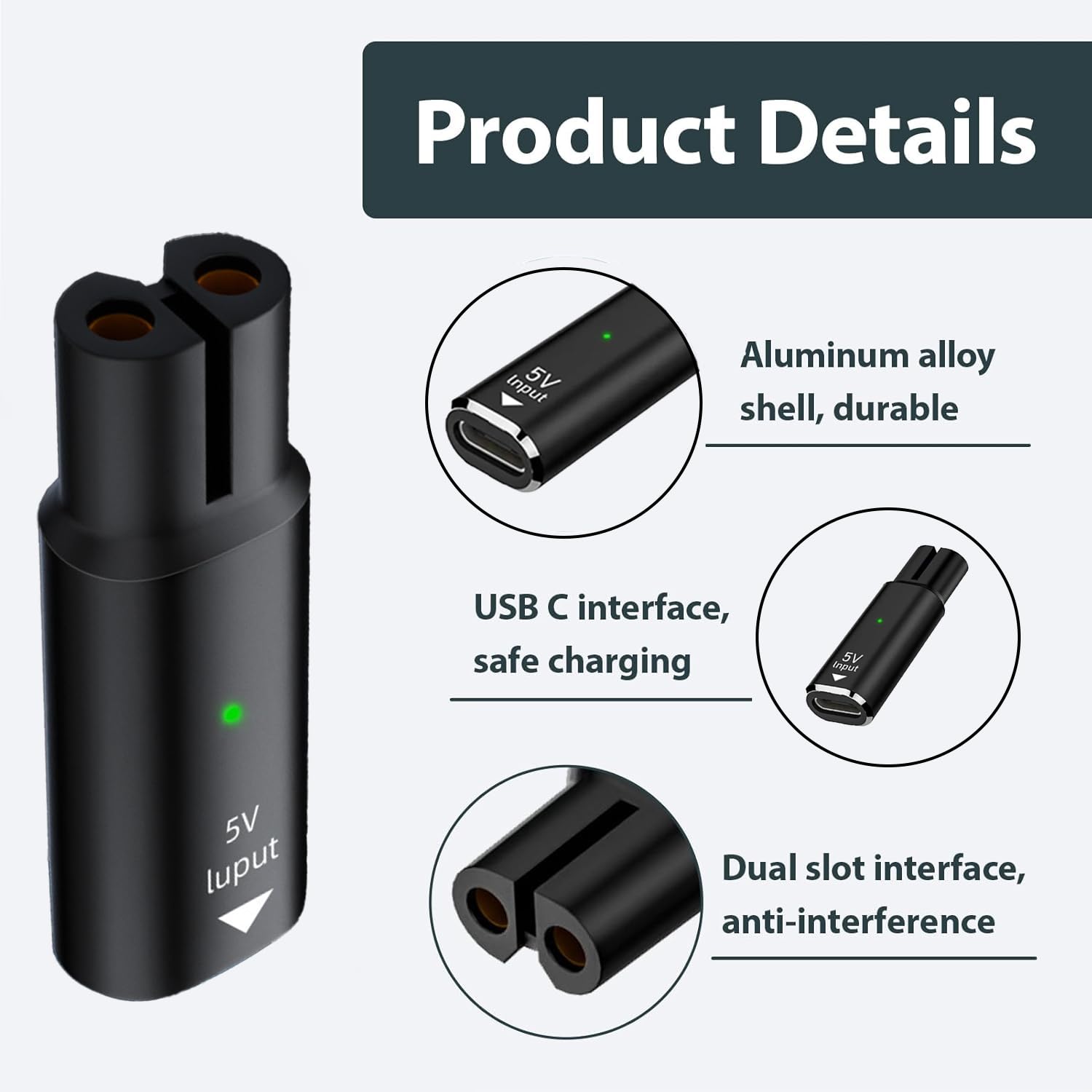 5V 15V USB Type C Oplaadadapte - Electric Shaver Rotary recensie en prijs